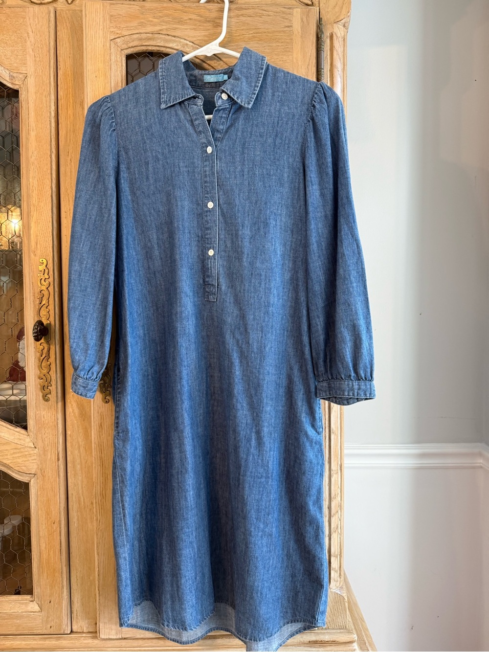 J McLaughlin Classic Blue Denim Shirt Dress